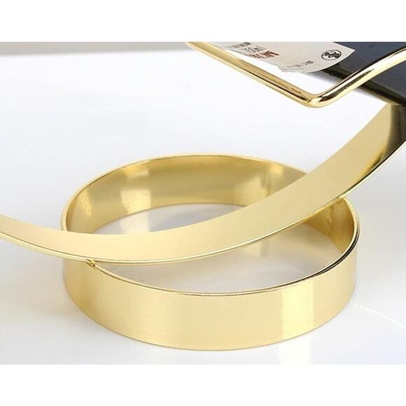 Modern Simple Circle Ring Tabletop Display Wine Rack Bottle Holder, Gold - Picture 5 of 10